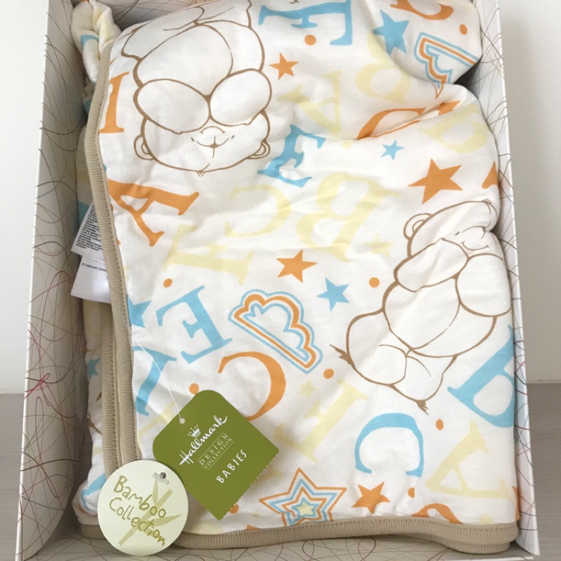 Hallmark Babies小熊純棉連帽包巾 新生兒、幼兒保暖毯 全新正品