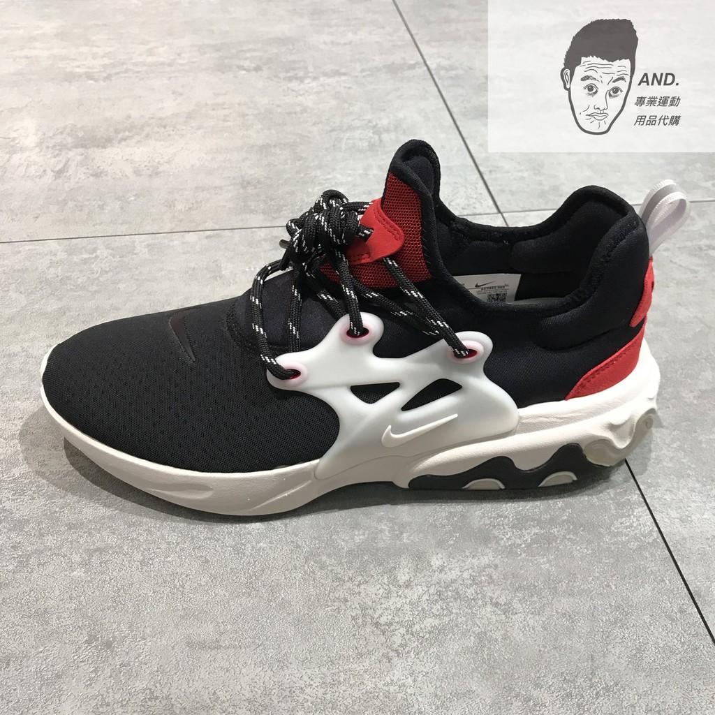 【AND.】NIKE REACT PRESTO 魚骨 襪套 黑紅 休閒運動 男女款 AV2605-002