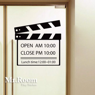 ☆ Mr.Room 空間先生 壁貼 打板時間表 (DC003) 營業時間能更改 餐廳 咖啡廳 窗貼 標語 營業時間