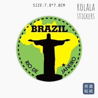【S263】單張PVC防水貼紙 巴西旅遊景點貼紙 旅行渡假貼紙 環遊世界貼紙 行李箱貼紙《同價位買4送1》ROLALA