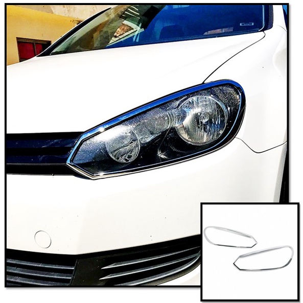 圓夢工廠 VW 福斯 Golf 6 MK6 6代 2008~2014 改裝 鍍鉻銀 車燈框飾貼 前燈框 頭燈框 大燈框