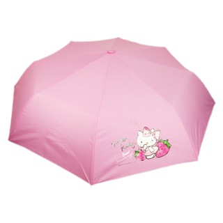 卡漫城 - Hello Kitty 掛鉤把手 折傘 草莓 ㊣版 摺疊 雨傘 遮陽 洋傘 輕量防風 抗UV 三折傘 凱蒂貓