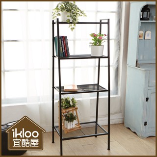 免運【ikloo】工業風四層梯形置物架/收納架 落地置物架 置物架 收納架