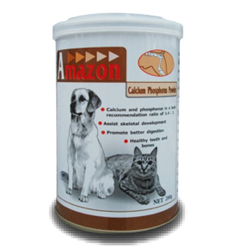 澳洲製 Amazon 愛美康 天然犬貓狗鈣磷粉，寵物鈣粉 200g，挺立鈣勇健，每瓶 290元