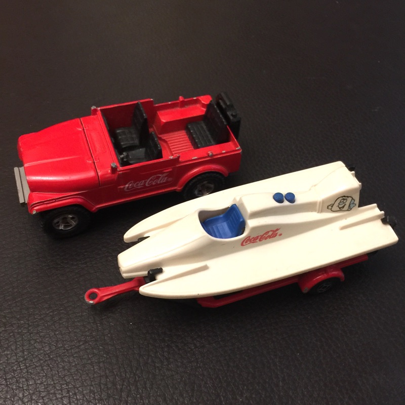 二手玩具車出清～法國Majorette 可口可樂 Coca Cola 休旅車 敞篷吉普車 遊艇拖車 玩模型車 合金車收藏