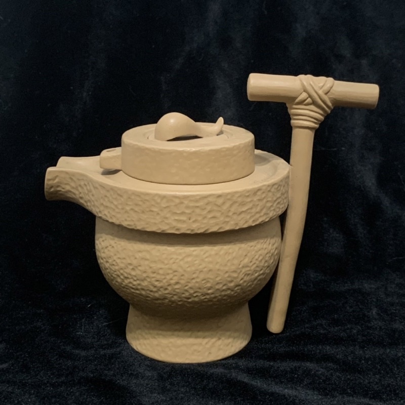 古早石磨造型茶壺（田園陶坊限量商品）（24H出貨）