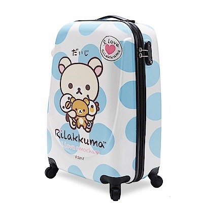 【Rilakkuma拉拉熊】夢幻樂園 24吋PC超輕量硬殼行李箱(藍點)
