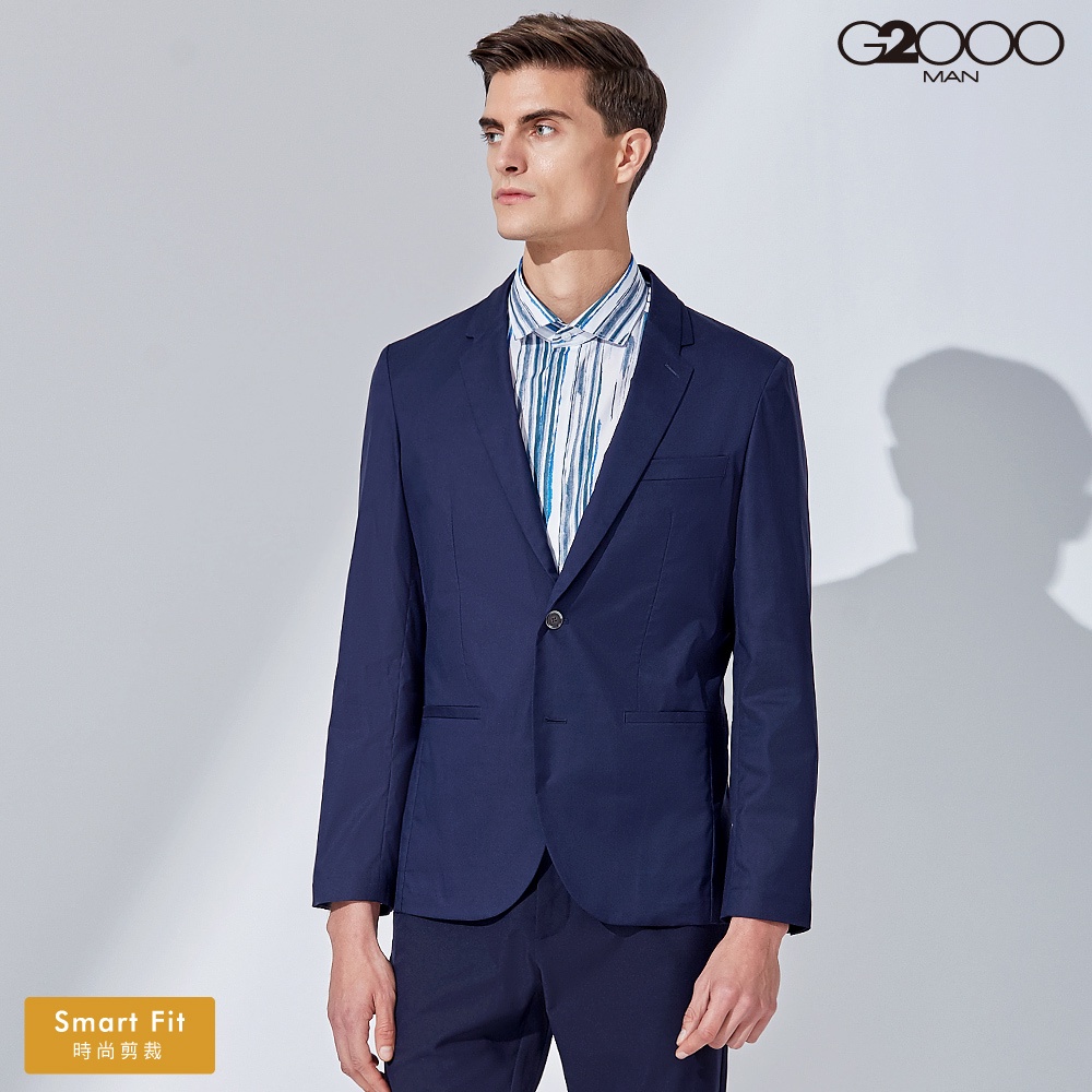 【G2000】雙層領設計款西裝外套(深藍色) | 1111101479 品牌旗艦店 修身剪裁