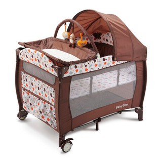 Baby City全配式雙層遊戲床 可折疊嬰兒床 便攜式遊戲床