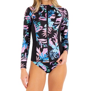 HURLEY｜女 LOST PARADISE ZIP FRONT LS RASHGUARD 拉鍊防磨衣