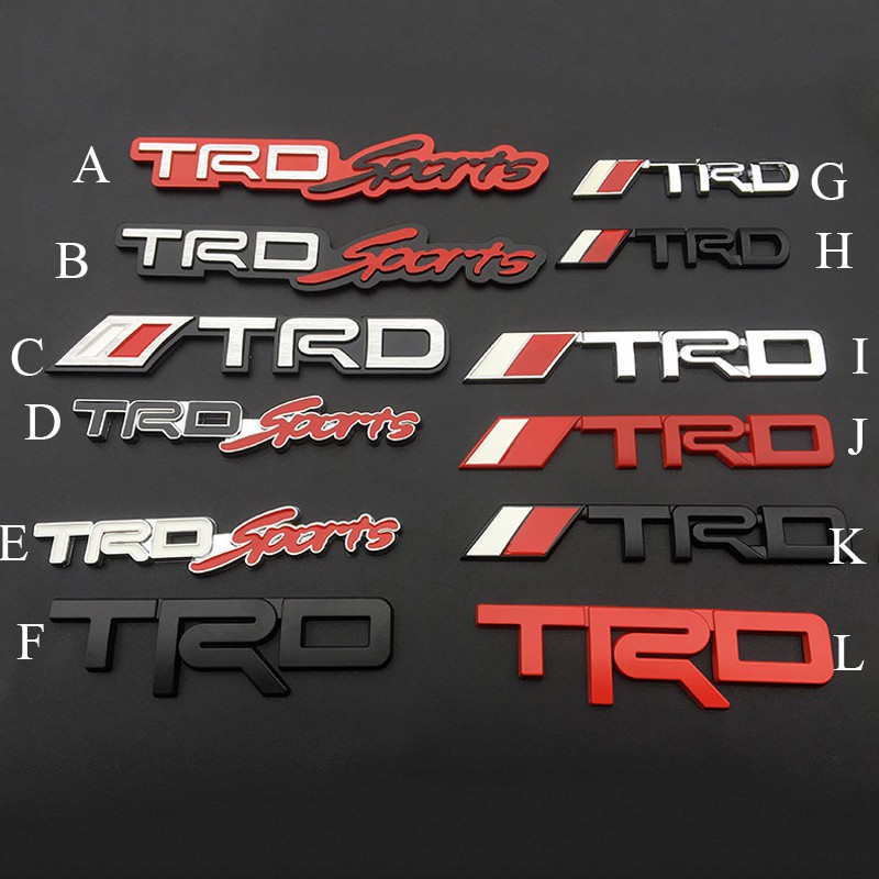 1 X TRD Sport Side Fender 銘牌後行李箱標誌徽章貼紙適用於豐田