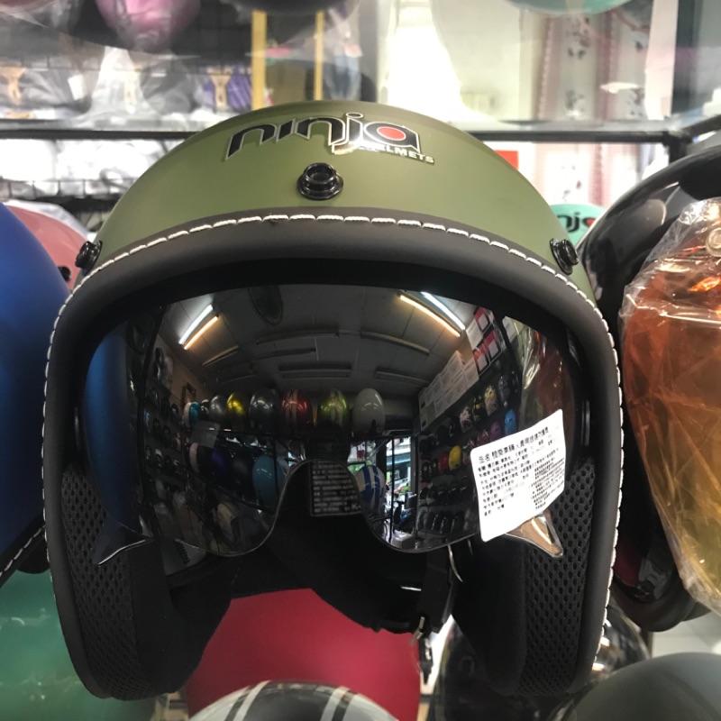 Ninja Helmets 邊條縫線款 全新復古帽 全新安全帽 彩色安全帽 半罩式安全帽 實體店面