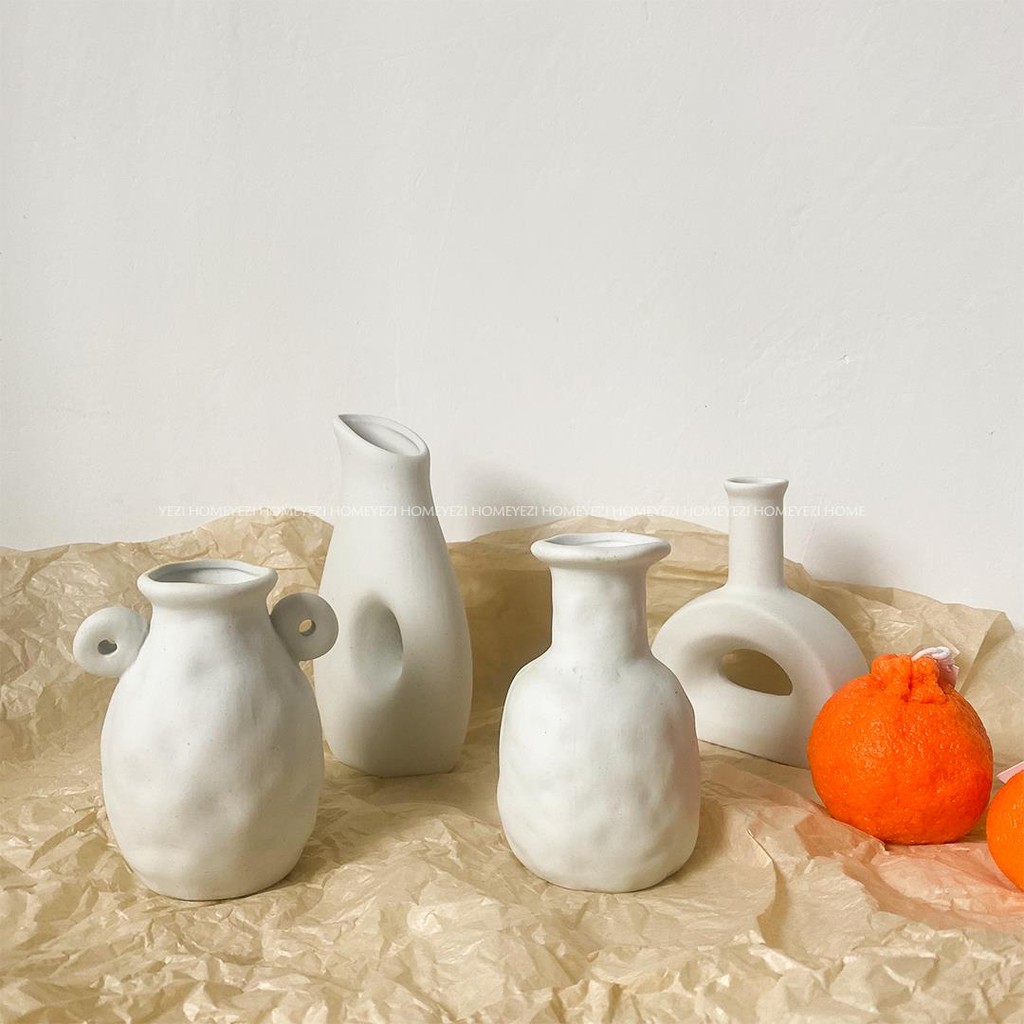 ZERO HOMEins北歐風迷你白色陶瓷小花瓶 簡約藝術復古家居擺件裝飾拍照道具#超取請聊聊我#預購