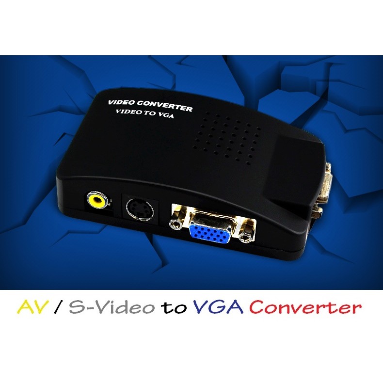 【AQ】附發票_AV+S端子轉VGA 電視轉螢幕 AV S-VIDEO to VGA轉換器 VA-029
