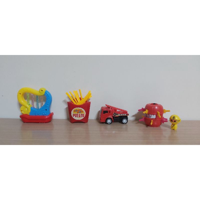 二手 合售 玩具 兒童玩具 豎琴 薯條 消防車 海盜桶