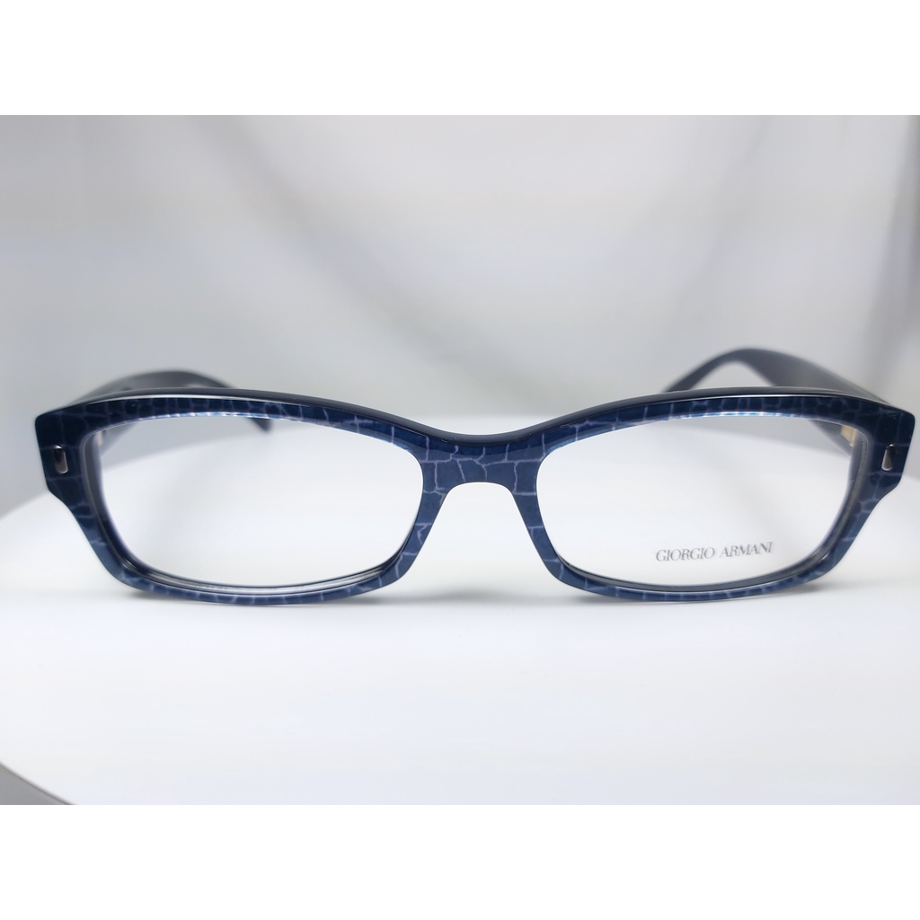 『逢甲眼鏡』GIORGIO ARMANI 光學鏡框 全新正品 寶藍色 復古方框 仿蛇皮設計【GA890 XZY】