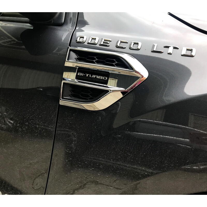 Ford 福特 Ranger 2018 2019 2020 on 改裝 鍍鉻銀 葉子板 鯊魚鰓 側鰓造型飾框貼