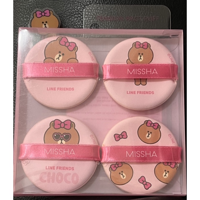 MISSHA X LINE FRIENDS 熊美 氣墊粉餅專用粉撲 4入