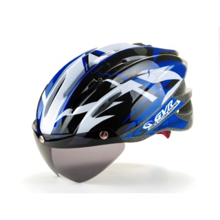 鑫揚百貨商城 買二送一 GVR 磁吸式 安全帽 G203v 藍色 自行車 安全帽 附墨鏡片 送頭巾 免運