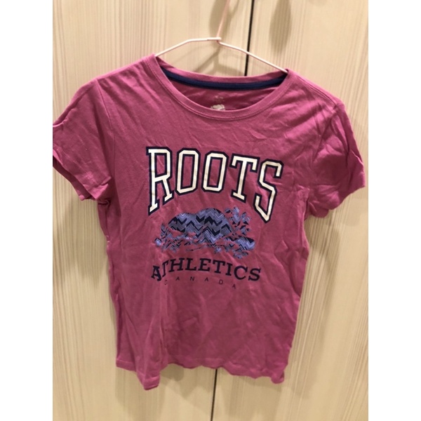 Roots 紫色短袖海狸短袖T恤上衣