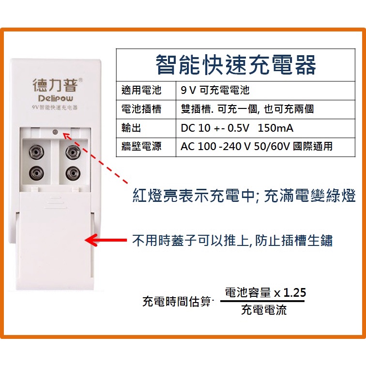 現貨 - 雙槽 9V 智能快速充電器 鋰電池 鎳氫電池 快速充電器