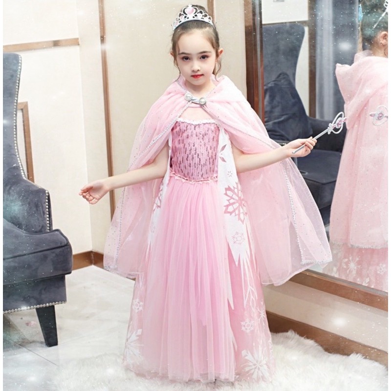 現貨 萬聖節聖誕節聚會裝扮兒童披風女寶寶公主服裝女童冰雪奇緣艾莎公主蘇菲亞公主披紗