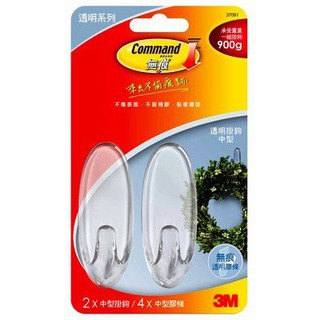 【便利商店】3M™ Command™ 無痕™ 透明中型掛鉤 37091CLR