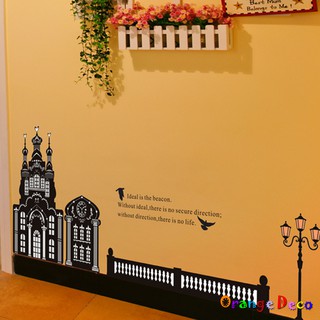 【橘果設計】黑色城堡 壁貼 牆貼 壁紙 DIY組合裝飾佈置