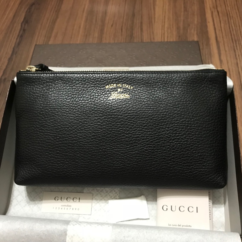 Gucci Swing leather pouch 化妝包 隨身小包