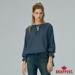 BRAPPERS 女款 典雅V領喇叭袖襯衫-藍
