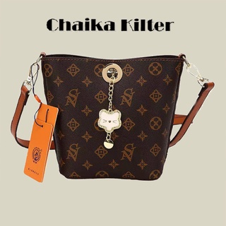 Chaika Kilter 女士大容量包包老花側背包 PU皮革單肩包 品牌包包 斜挎水桶包 媽媽包 禮物 CK1154