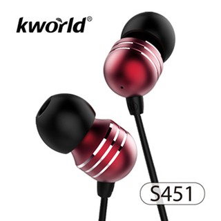 【Kworld 廣寰】入耳式立體聲線控內建麥克風S451-酒紅色