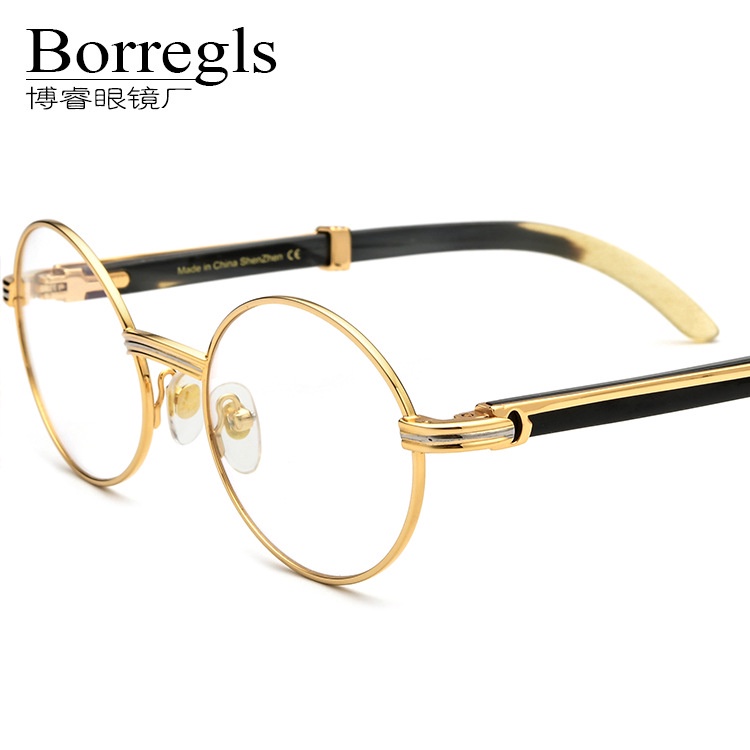 歐美熱銷牛角眼鏡天然白牛角眼鏡框可配近視防藍光眼鏡框大牌同款博睿眼鏡Borregls
