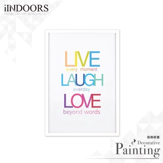 英倫家居 現貨 北歐風相框裝飾畫 Live Laugh Love 白色框 獨家設計 普普風格 英文裝飾畫框 壁貼