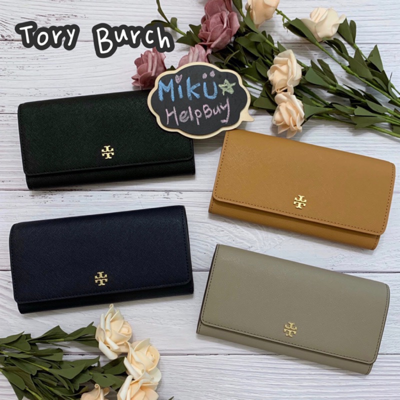 Tory Burch Tb 防刮皮革翻蓋式信封長夾emerson 7 11免運 蝦皮購物