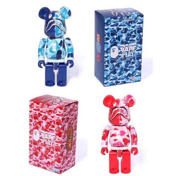 現貨Be@rbrick BAPE® ABC CAMO SHARK PINK / BLUE 200% 超合金 粉 藍