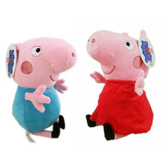 卡漫城 - 粉紅豬 小妹 玩偶 高25cm 紅衣 二選一 ㊣版 Peppa Pig 佩佩豬 絨毛 布偶 娃娃 擺飾 喬治