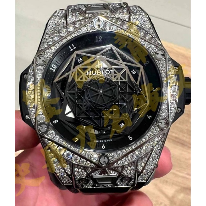 宇舶 Big Bang Sang Bleu 刺青 鈦金屬 HUBLOT 鑽錶 限量發行200枚