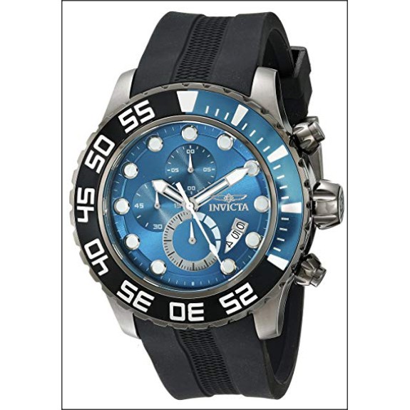 發票保固英威塔Invicta 19248 Pro Diver藍色錶面錶黑色錶帶石英錶日本VD57機芯男士錶不鏽鋼男錶手錶