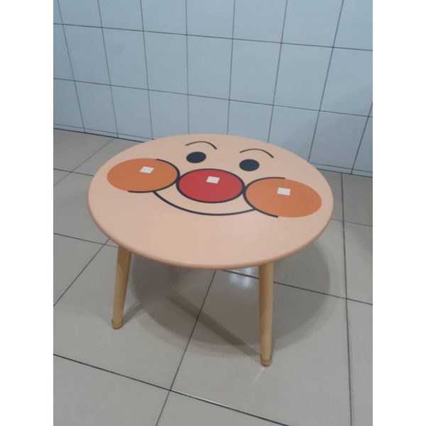 【二手現貨】日本正版 麵包超人apanman 木製圓桌 木製桌子 圓桌 餐桌 小桌