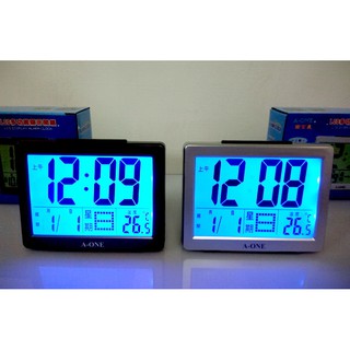 A-ONE桌上電子鐘/時鐘/鬧鐘/日期 國農曆/溫度/超大字幕/LCD/貪睡鬧鈴/超亮背光/臺灣監製TG-071