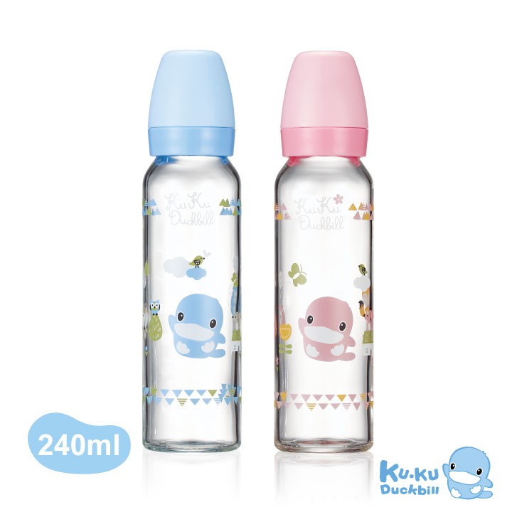 KUKU酷咕鴨 超矽晶標準玻璃奶瓶240ml(小叮噹婦嬰用品)