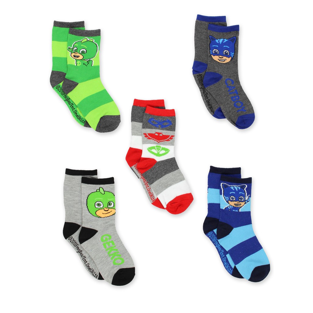 預購👍正版空運👍 美國迪士尼 PJ Masks 兒童 襪子 5雙入 睡衣小英雄  童襪 嬰兒襪