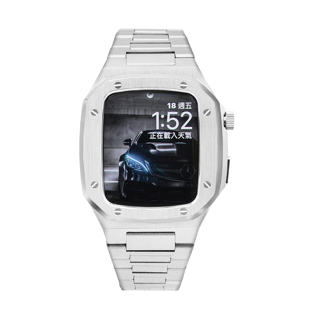 APPLE WATCH 蘋果手錶保護殼 | 全不鏽鋼款/膠帶款 - 白鋼 / 台灣出貨 / 6.7.8代皆適用