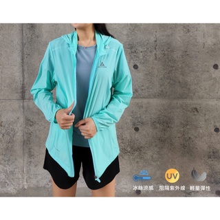 SOFO 涼感抗UV外套 冰絲彈性 機能外套 薄外套 / 女款 戶外防曬 / 湖水藍