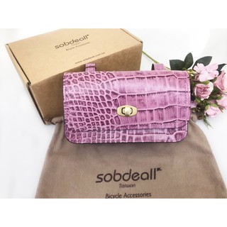 【出清】SOB DEALL 鱷魚壓紋自行車坐墊袋 (粉紫)