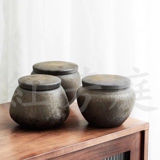 紅芳庭【日式 茶葉罐】茶葉罐 茶具 大容量 陶瓷茶葉罐 普洱茶 烏龍茶 儲存罐 醒茶罐 茶倉 日式茶具 泡茶用具