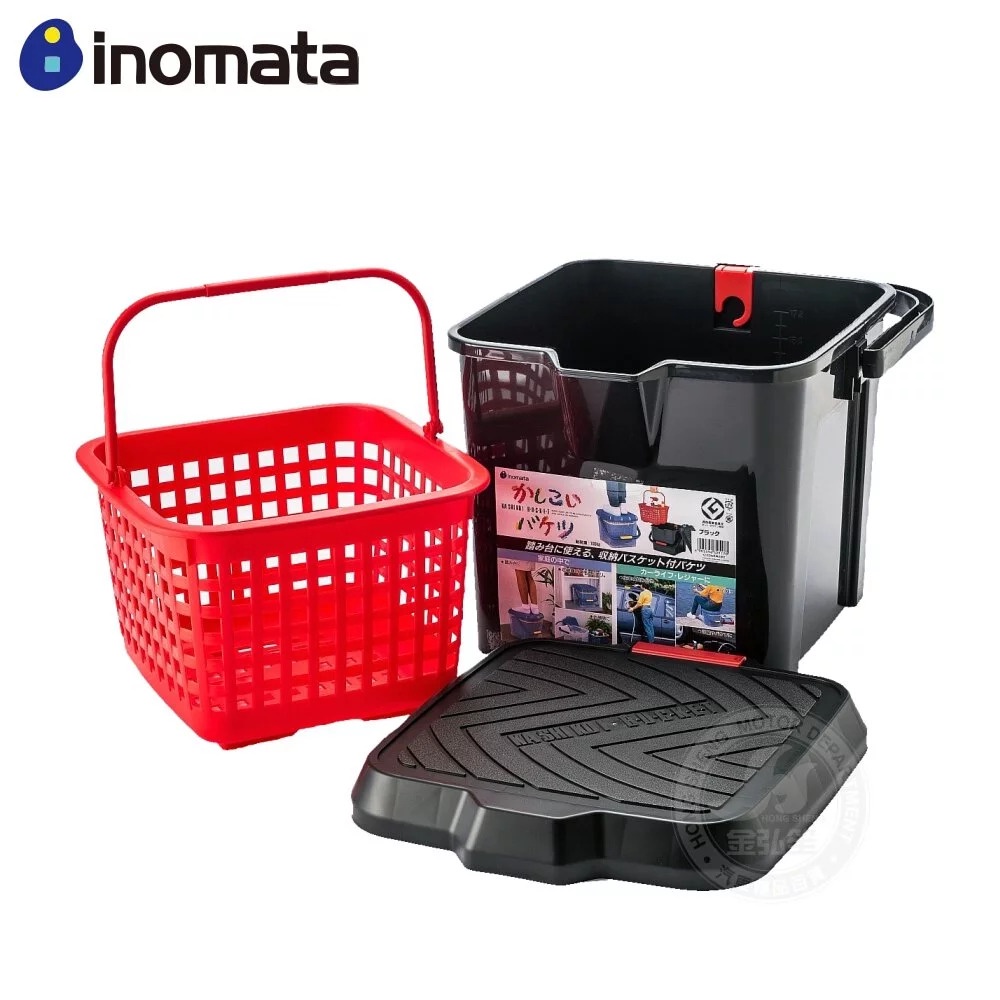 【INOMATA】日本製超耐重洗車桶-黑 (17L)＋內桶 3216-BK | 金弘笙