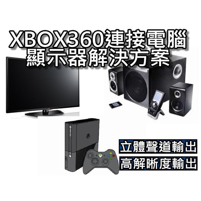 XBOX360連接電腦顯示器/音頻轉接線 HDMI轉DVI影像聲音輸出 XBOX360外接電腦LCD方案 桃園《蝦米小鋪