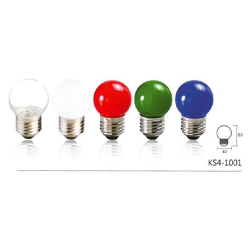 高氏KAOS LED E27 1W 燈泡 球泡 電燈泡 小夜燈 黃光 紅光 藍光 綠光 1瓦 110V